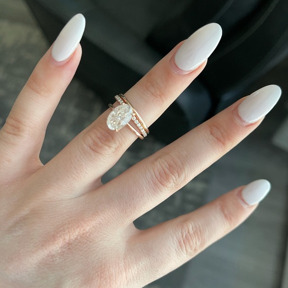 3ct crushed ice moissanite engagement set - Picture 4 of 6